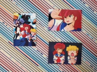 Laminated art cards.